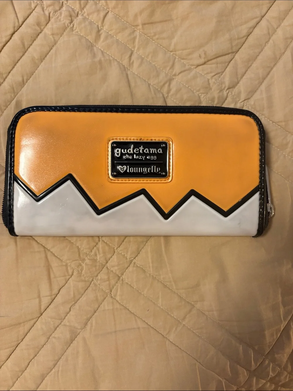 Loungefly Orange and White Gudetama Zip Wallet